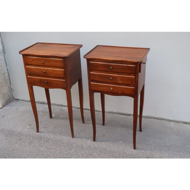 Set of two french Louis XV style side tables attributed to André Mailfert. Can also be used as sofa ends, nightstands,...