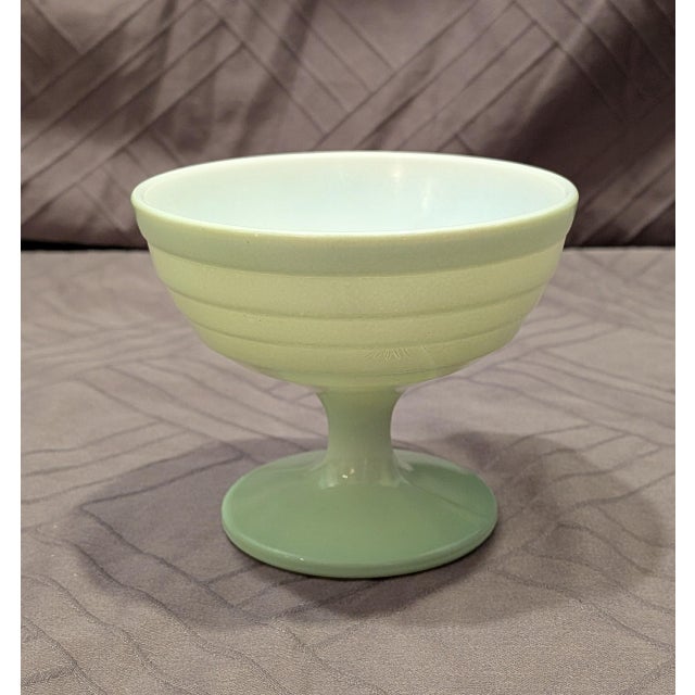 Blue Vintage 1940s Hazel-Atlas "Moderntone" Platonite Pastel Footed Sherbet Dishes - Set of 4 For Sale - Image 8 of 8