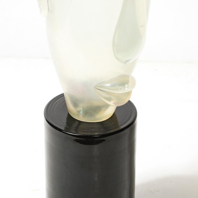 Mid-Century Hand-Blown Murano Opalescent Glass Head Sculpture by Sergio Rossi For Sale - Image 14 of 15