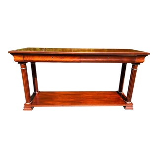 1990's Ralph Lauren Mahogany Corinthian Console Table by Henredon For Sale
