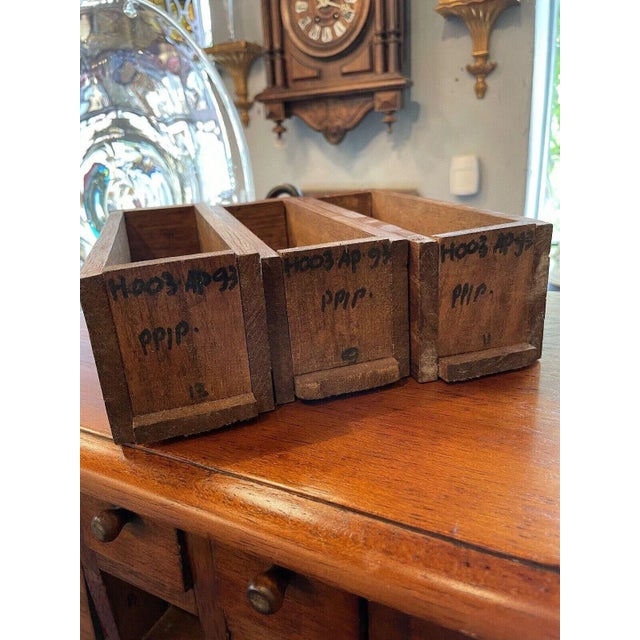 Late 19th Century Antique 18 Drawer Hardwood Table Top Apothecary Cabinet For Sale - Image 10 of 13