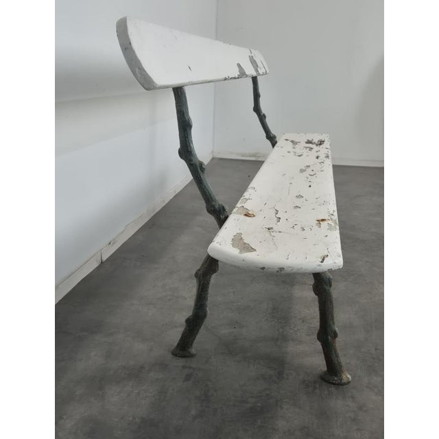 Rustic Vintage Cast Iron Garden Bench For Sale - Image 3 of 6