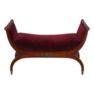 John Widdicomb Mahogany French Empire Bench Recamier For Sale