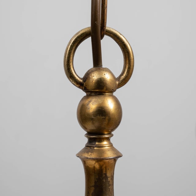 20th Century Belgian Colonial Revival Brass Three-Arm Chandelier For Sale - Image 12 of 18