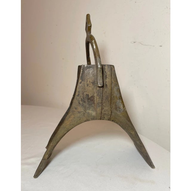 Large Antique 18th Century African Mali Handmade Bronze Riding Horse Stirrup For Sale - Image 9 of 14
