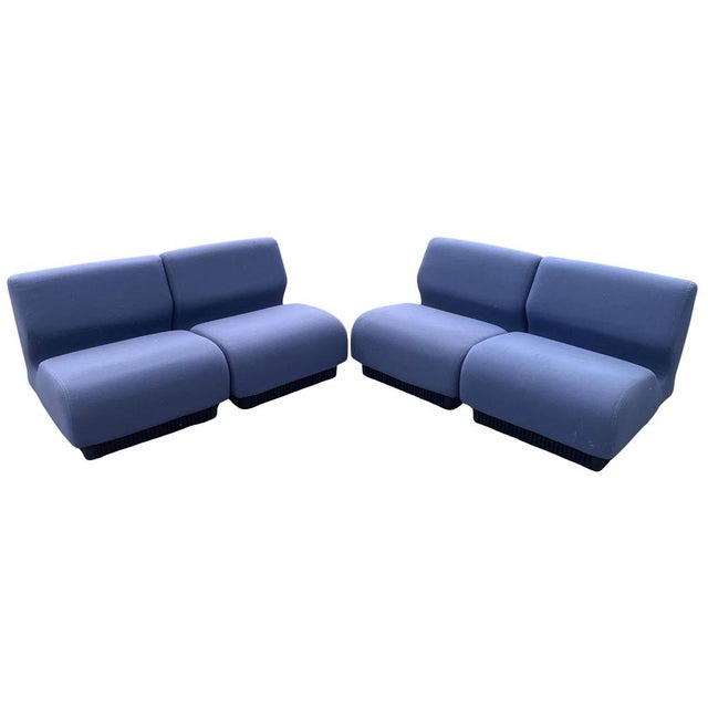 1980s Modular Seating in Cornflower Blue Wool by Chadwick for Herman Miller, 1970s, Set of 4 For Sale - Image 5 of 18