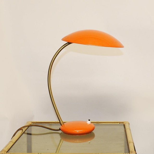 Vintage Space Age Desk Lamp in Orange, 1970s For Sale - Image 6 of 7