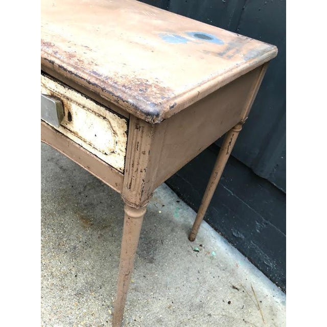 1930s Rustic Simmons Machine Age Metal Vanity Desk With Drawer