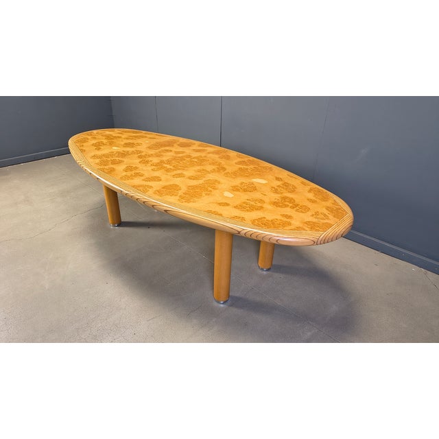 Dining Table in Burl and Elm Wood, 1980s For Sale - Image 13 of 18