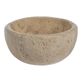 Sulu MultiServe Beige Travertine Bowl, 5" For Sale