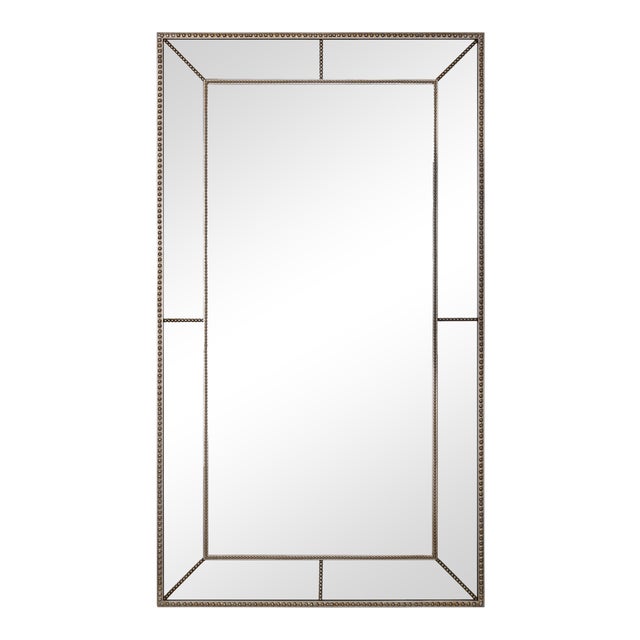 Roxeburghe Antique Silver Beaded Beveled Full Length Floor Mirror