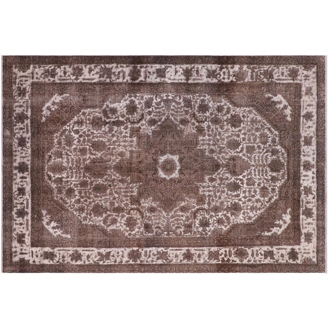 Persian Vintage Gray/Ivory Wool Rug - 7'8'' X 11'0'' For Sale - Image 9 of 10