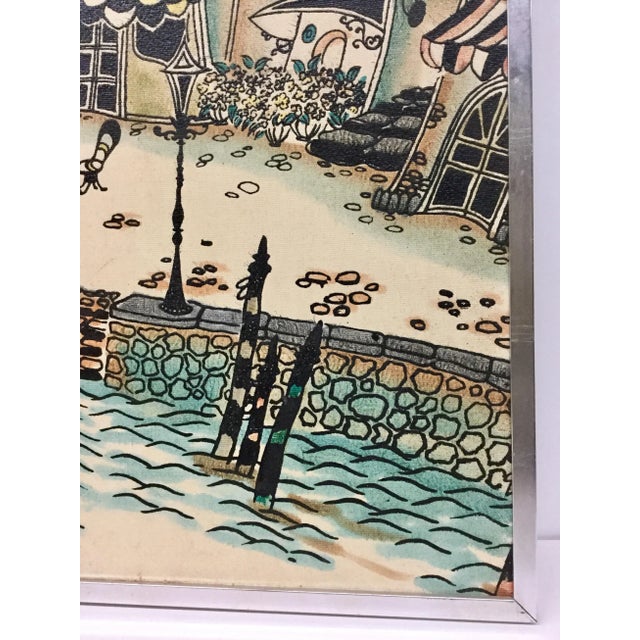 1950s 1950s Vintage Italian Seaside Oil Painting For Sale - Image 5 of 13