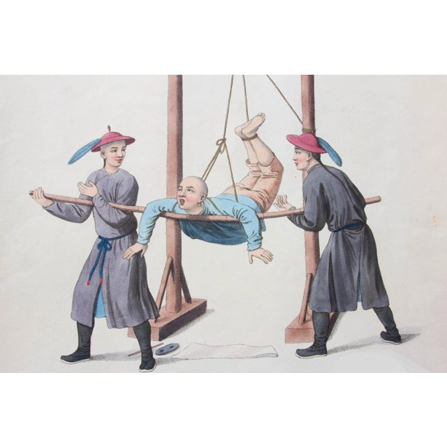 Early 19th century hand colored engraving of Chinese life. Original print from "The punishments of China" illustrated by...