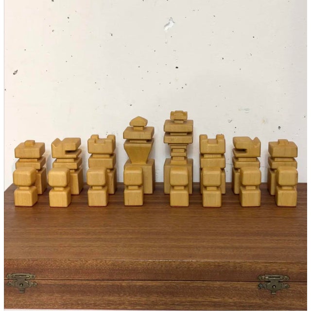 Wood Wooden Chess Set, 1970s, Set of 32 For Sale - Image 7 of 10