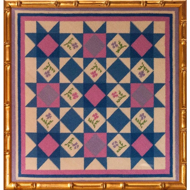 "Needlepoint Floral Geometric" For Sale