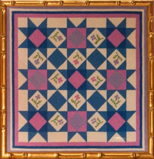 "Needlepoint Floral Geometric"