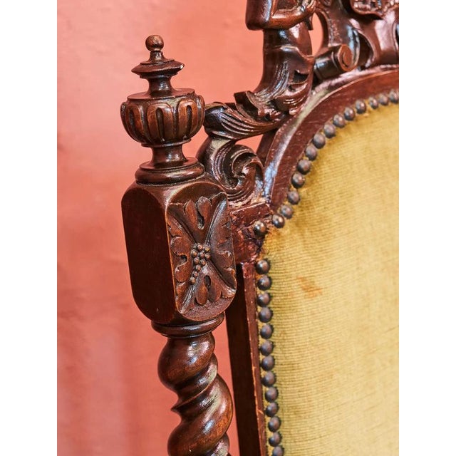 Wood Neo-Renaissance Chairs with Coats of Arms, Set of 2 For Sale - Image 7 of 11