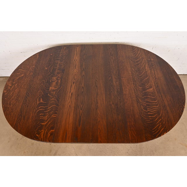 Gustav Stickley Antique Mission Oak Arts & Crafts Extension Dining Table, Circa 1910 For Sale - Image 11 of 13