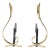 Pair of Mid-Century Curvilinear Polished Brass Andirons With Gunmetal Fittings For Sale