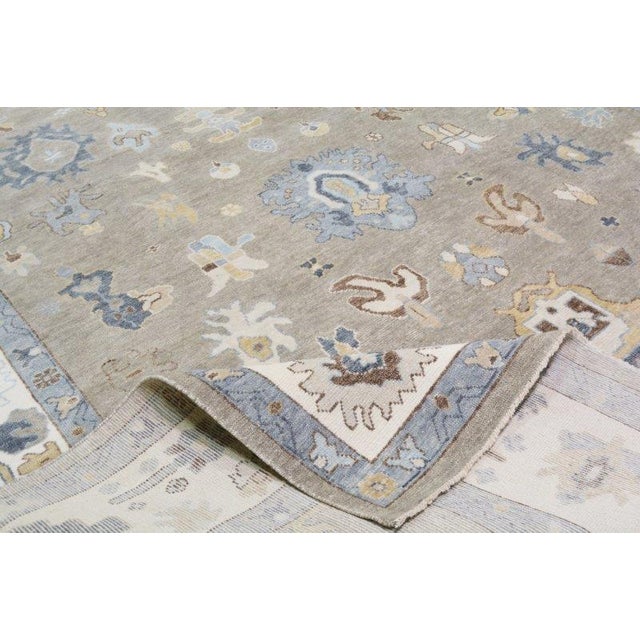 Transitional Oushak Hand Knotted Fine Wool Rug,10'3"X14' For Sale In New York - Image 6 of 6