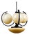 Vintage Metal and Glass Chandelier, 1970s For Sale
