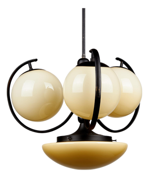 Vintage Metal and Glass Chandelier, 1970s