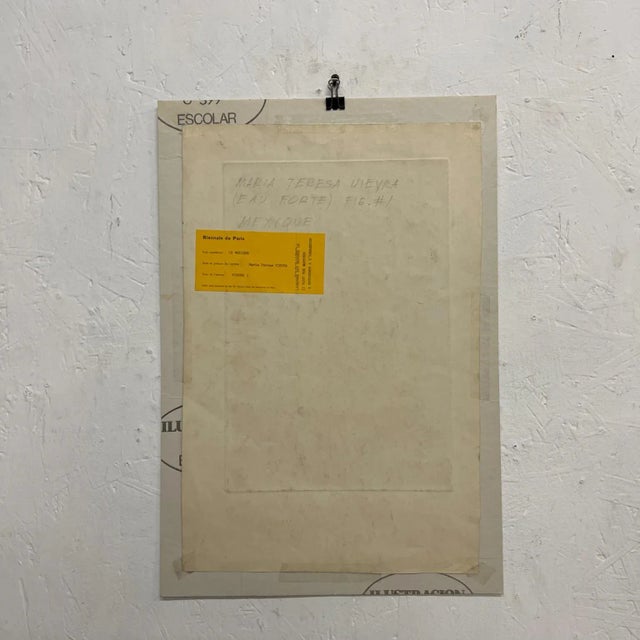 Maria Teresa Vieyra Rincon Original Abstract Art Paper Engraving 6/25 Pez Fish For Sale - Image 10 of 13