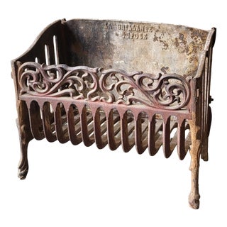 Cast Iron Log Holder or Fireplace Basket, 1920s For Sale