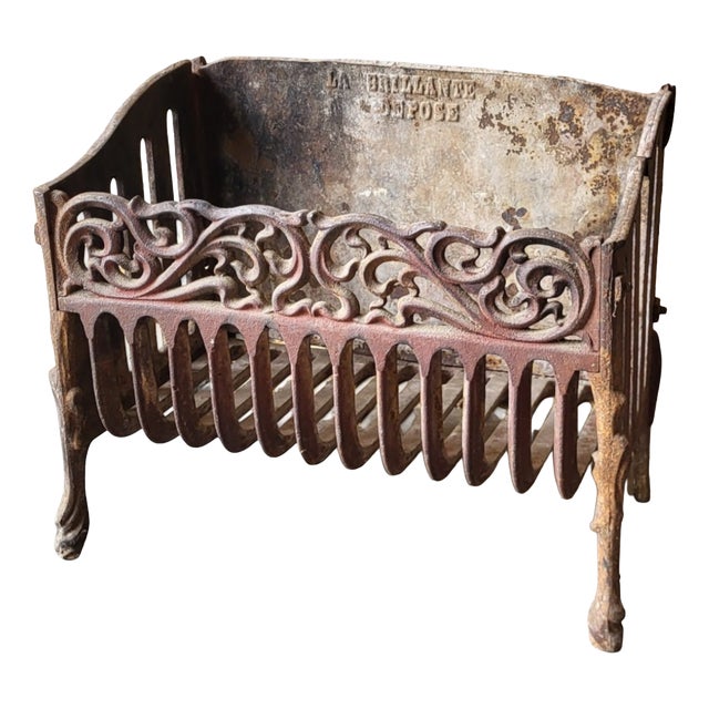 Cast Iron Log Holder or Fireplace Basket, 1920s For Sale