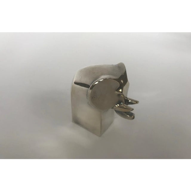 1970s 1970s Dansk Silver Plate Elephant Paper Weight Designed by Gunnar Cyren For Sale - Image 5 of 8