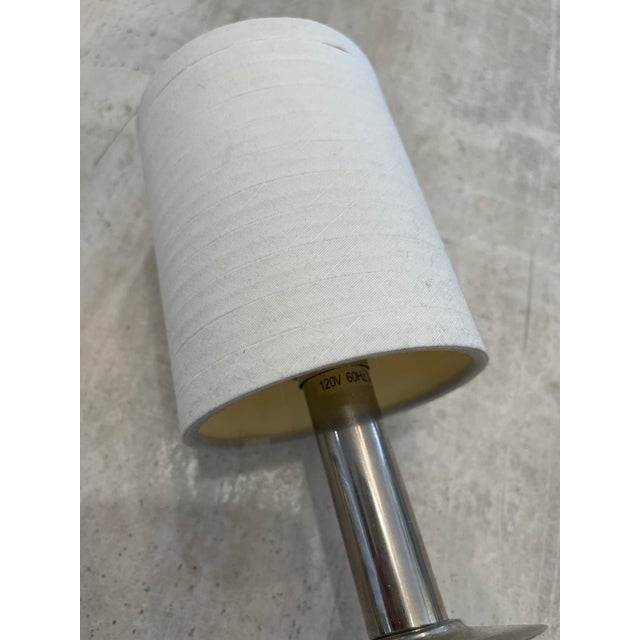 1980s Pair of Vintage Silver Wall Sconces For Sale - Image 5 of 10