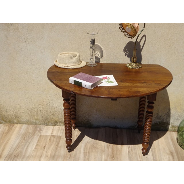 Walnut Top Flap Table For Sale - Image 3 of 18