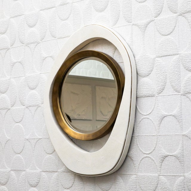 2020s Modern Mirror in Cream Shagreen by R&y Augousti For Sale - Image 5 of 8