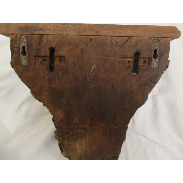 Beaux-Arts Late 19th Century Walnut Hardwood Carved Wall Shelf For Sale - Image 3 of 9