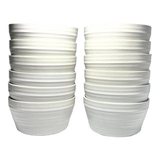 Bee & Willow “Milbrook, White” 12 Ceramic Coupe All Purpose Large Bowls For Sale