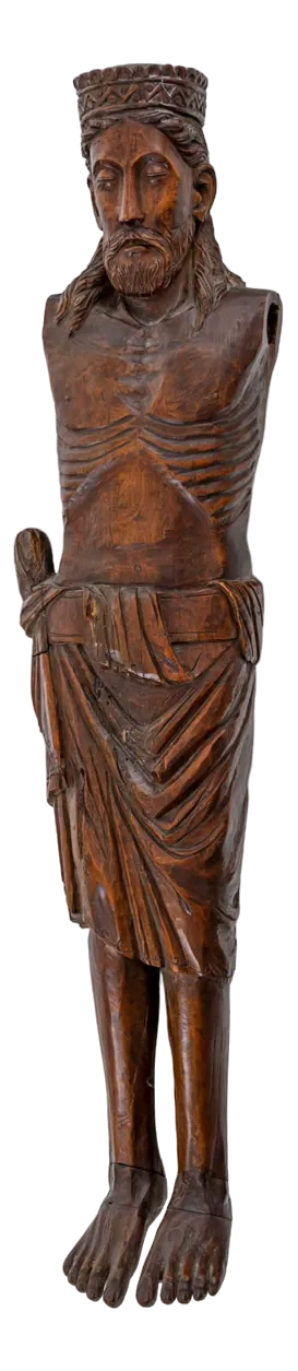 Sculpture of Christ in the Romanesque Style, 19th-20th Century, Wood