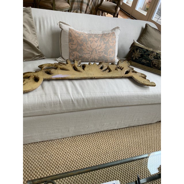 French Vintage Large Architectural Gilt Pediment Overdoor For Sale - Image 9 of 13