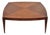 Late 20th Century Baker Harlequin Modern Cross Inlay Top Large Coffee Cocktail Table on Wheels For Sale