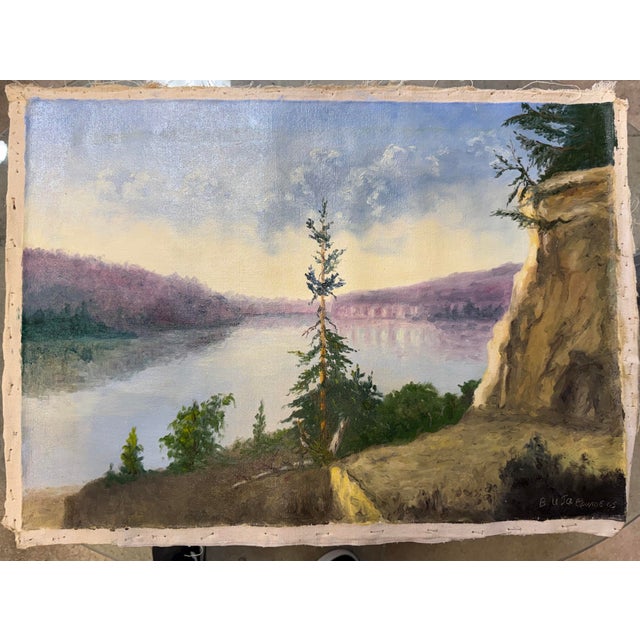 Impressionist Vintage 1969 Landscape Oil Painting on Canvas, Signed – 25” X 18” For Sale - Image 3 of 5