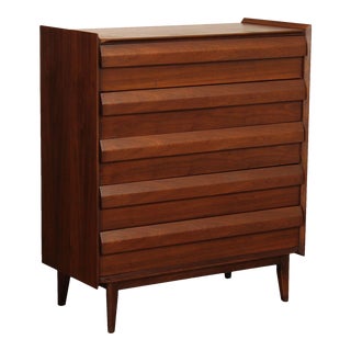 Lane 'First Edition' Mid Century Modern Walnut High Chest For Sale