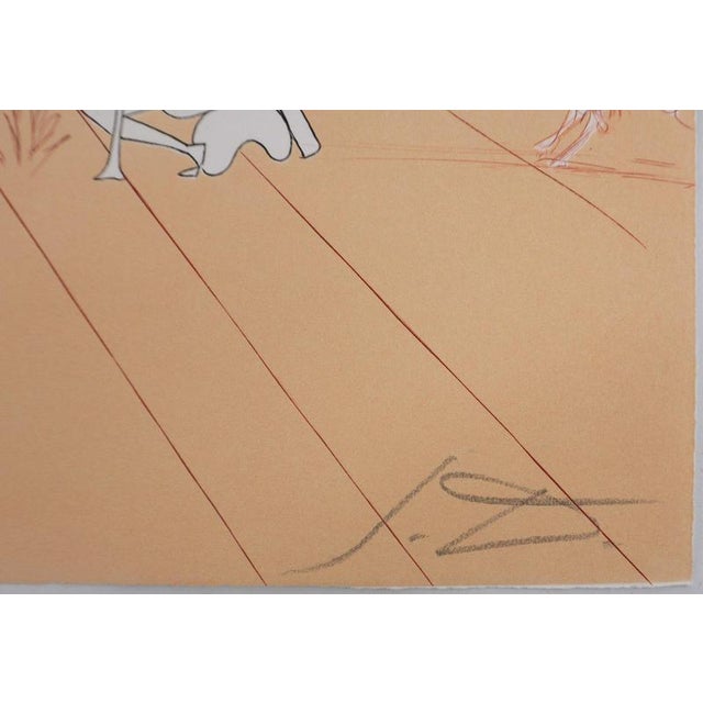 Salvador Dali, Iberian Landscape, Surrealist Man and Horseman, 1980, Engraving For Sale - Image 4 of 8