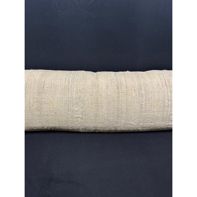 Contemporary Turkish Hemp Pillow Cushion Natural Beige Cushion Cover 12x46 For Sale - Image 3 of 4