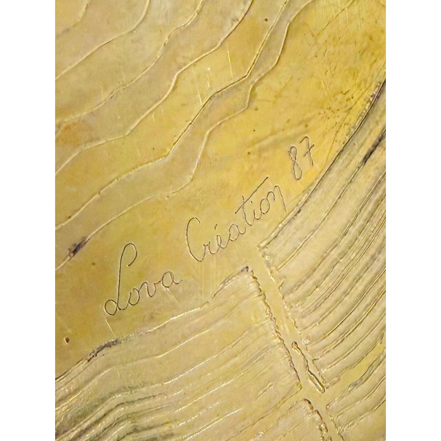 Coffee Table in Etched Brass, Black Resin and Agate from Lova Creation, 1980s For Sale - Image 9 of 17