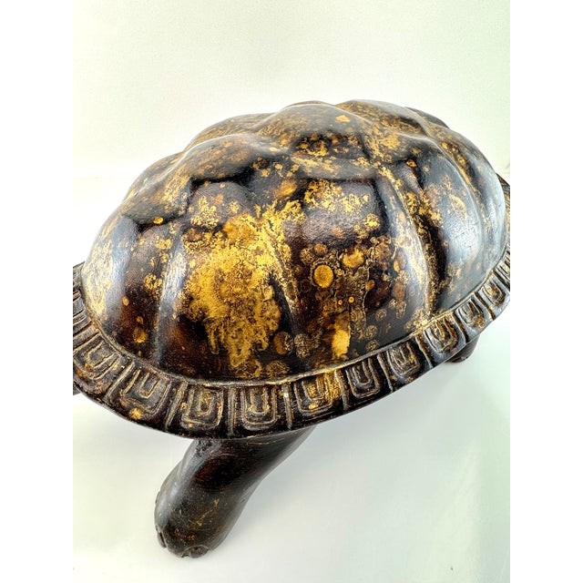 Vintage Mid Century Gilt-Finish Tortoise Sculpture, Hollywood Regency Style Decorative Object For Sale - Image 13 of 15