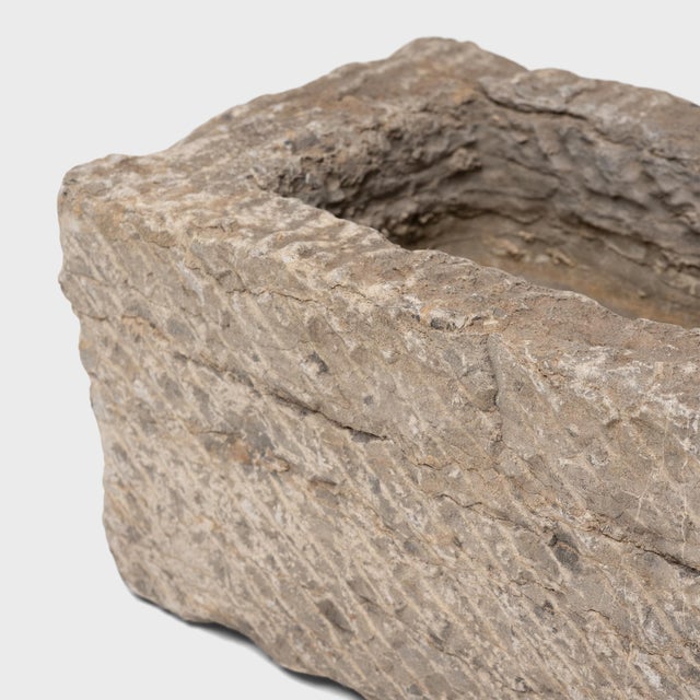 Contemporary Chinese Chiseled Stone Trough, C. 1850 For Sale - Image 3 of 3