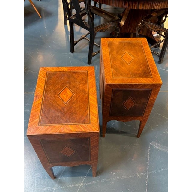 Neoclassical 19th Century Pair of Italian Neo-Classical Inlaid Walnut Tables For Sale - Image 3 of 5