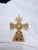 1960s Signed Schreiner New York Cross Pendant Brooch Clear Crystal With Original Chain For Sale - Image 11 of 15