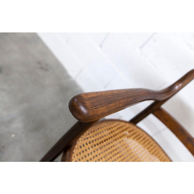 Hand-Caned Bentwood Bench from Fischel, 1930s For Sale - Image 11 of 18