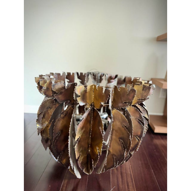 Brass Leaves Harper Feathered Chandelier by Made Goods and Anthropologie in Modern Brutalist Mid Century Style Retail:...